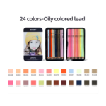 ⁦طقم أقلام تلوين زيتية بدرجات البشرة 24 لون _ Nyoni⁩ - الصورة ⁦2⁩