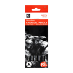 طقم أقلام فحم للرسم 6 قطع _ Art Nation