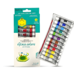 ألوان زجاج 12 لون – مجموعة رسم على الزجاج مع فرشاة - Image 2