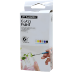 لوان زجاج Art Rangers – مجموعة 6 ألوان للرسم على الزجاج مع فرشاة