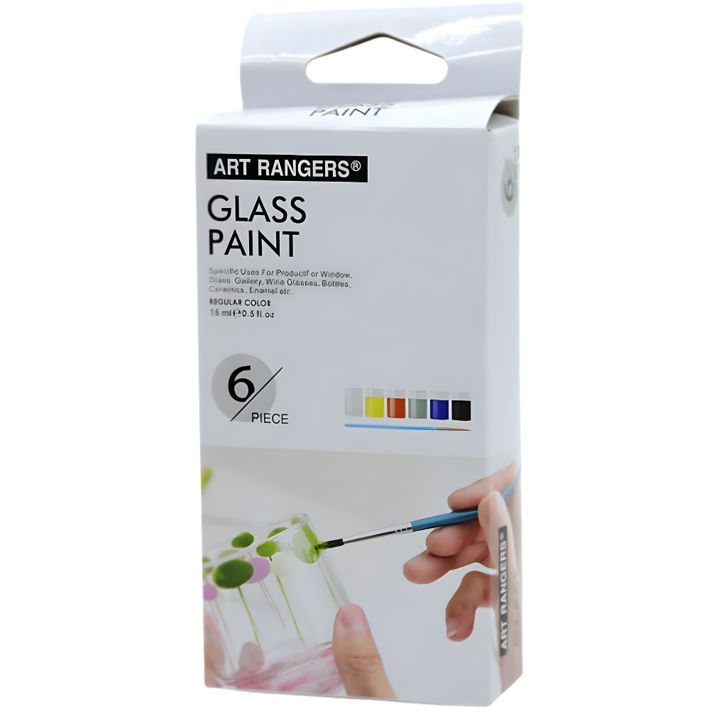 الوان زجاج 6 الوان لوان زجاج Art Rangers – مجموعة 6 ألوان للرسم على الزجاج مع فرشاة - Image 1