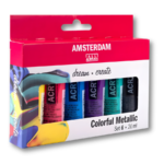 مجموعة ألوان أكريليك ميتاليك | Amsterdam Metallic 6*20ml