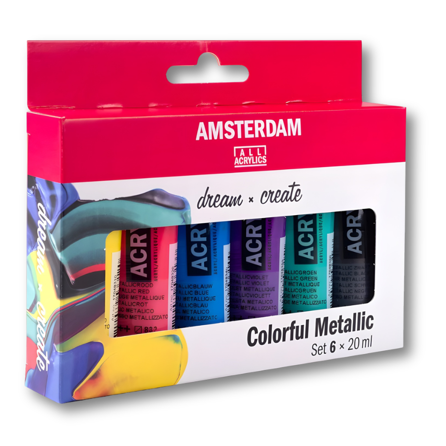 تصميم بدون عنوان - 2026-03-20T024344.275 مجموعة ألوان أكريليك ميتاليك | Amsterdam Metallic 6*20ml - الصورة 1