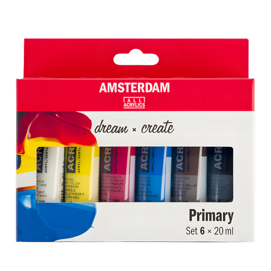 تصميم بدون عنوان - 2026-03-20T034711.501 ألوان أكريليك أساسية Amsterdam Primary 6*20 ml - الصورة 1