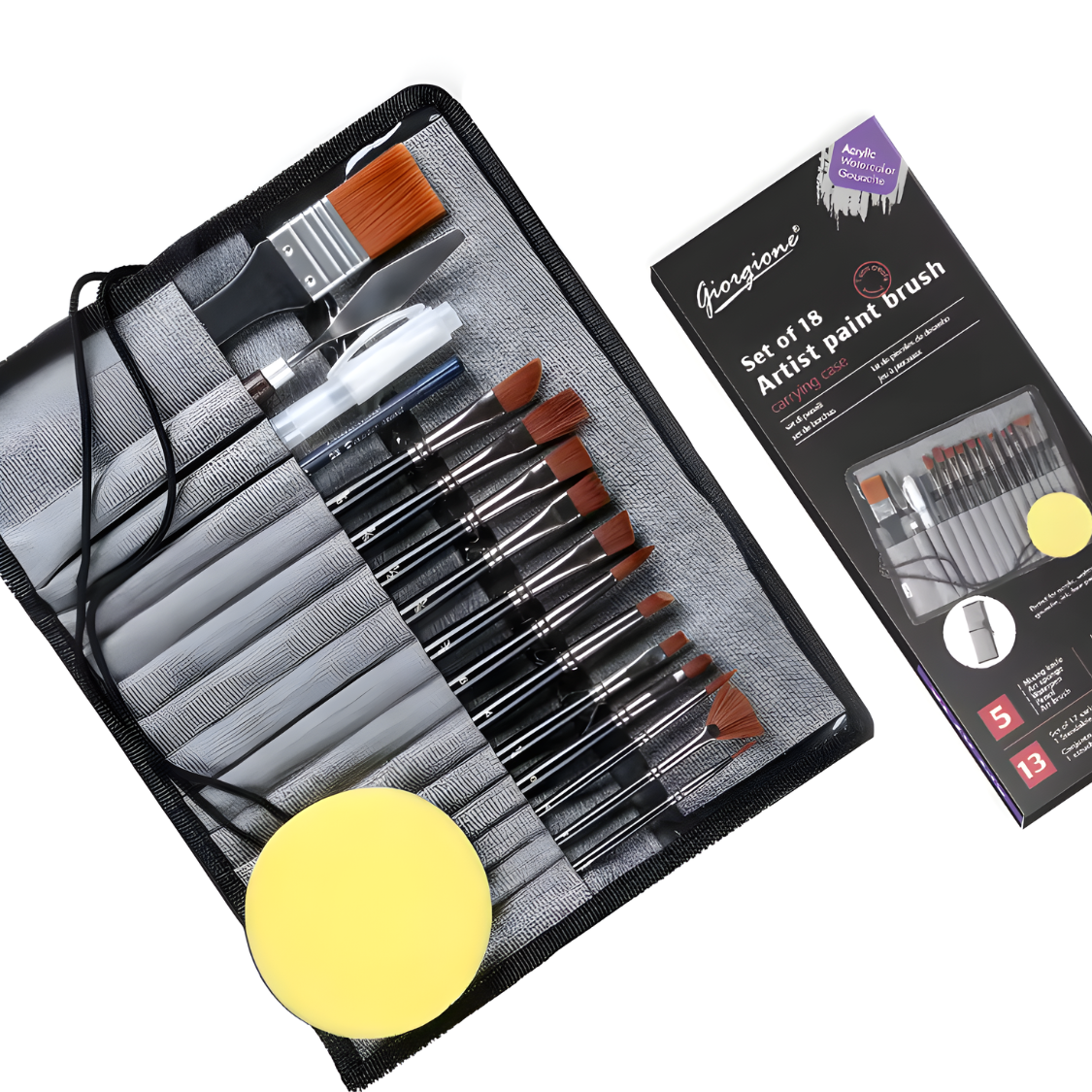 تصميم بدون عنوان - 2026-03-28T160645.516 مجموعة فراشي رسم Giorgione احترافية 18 قطعة - الصورة 1