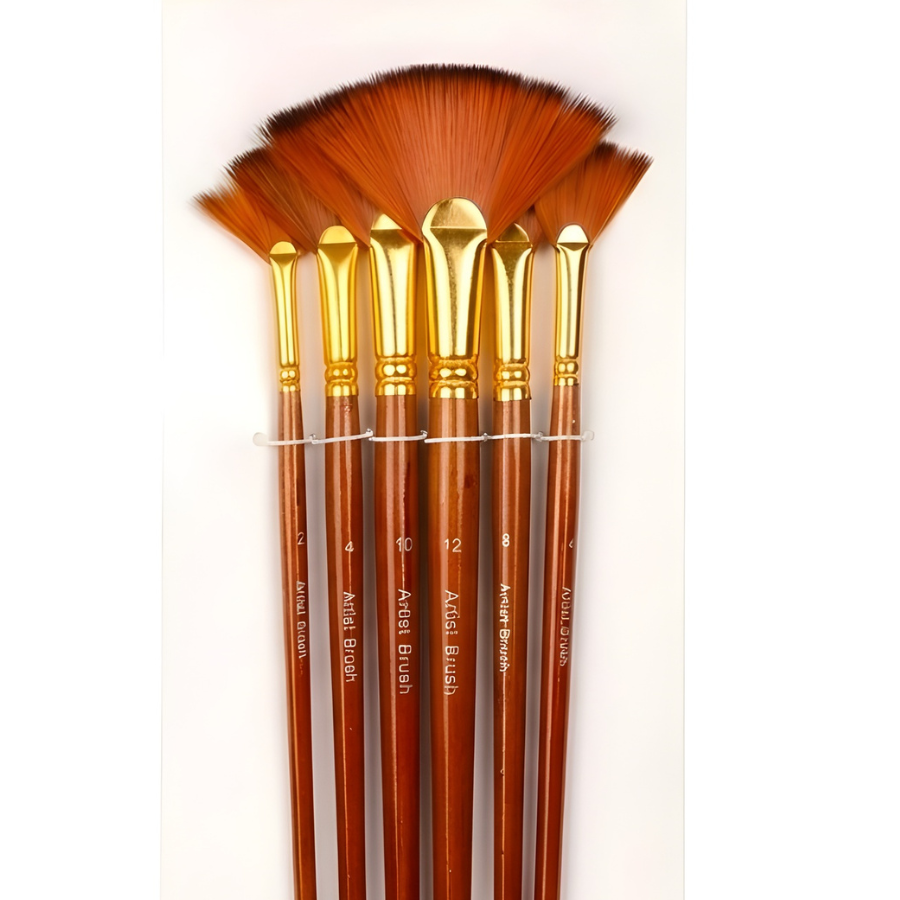 فراشي رسم (1) مجموعة فراشي مروحية 6 فراشي - Image 1