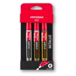 أكريليك ماركر Amsterdam ميتاليك (3 أقلام | رأس متوسط 4 مم)