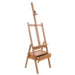 ستاند رسم احترافي من خشب الزان – ارتفاع 150 سم مع درج تخزين